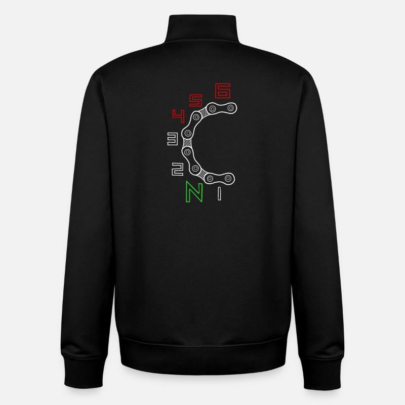 Circular Gear Chain Motif - Unisex Organic Zip Sweatshirt by Stanley/Stella - black