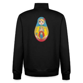 Traditionelle russische Matroschka Puppe - Unisex Organic Zip Sweatshirt von Stanley/Stella - Schwarz - Hinten - AI Model Male 185 light (185cm)