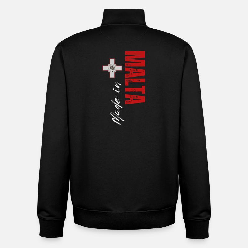 Fabriqué à Malte, conception verticale - Sweat zippé unisexe en coton bio Stanley/Stella - noir