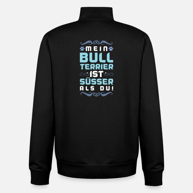 Bull terrier Dicton de chien - Sweat zippé unisexe en coton bio Stanley/Stella - noir