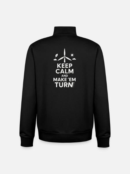 Stay calm and make them turn around - Unisex Organic Zip Sweatshirt by Stanley/Stella - black