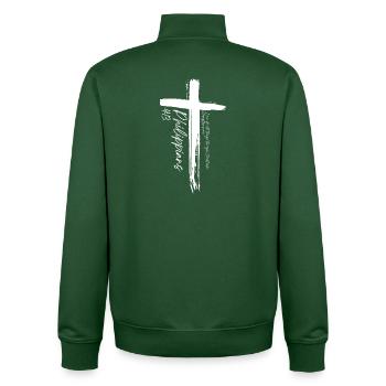 Kreuz - Philipper 4,13 - Unisex Organic Zip Sweatshirt von Stanley/Stella - Flaschengrün - Hinten - AI Model Male 185 dark (185cm)