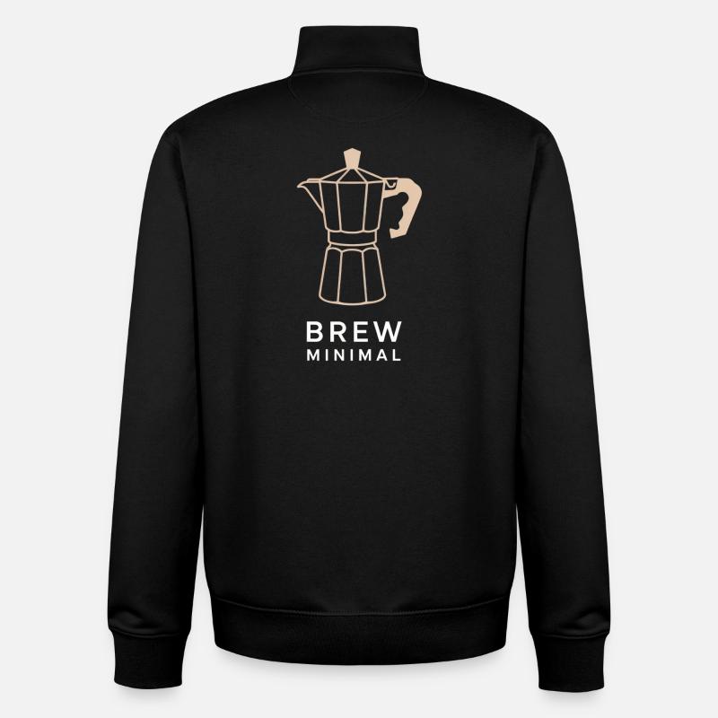 Café Minimal - Sweat zippé unisexe en coton bio Stanley/Stella - noir