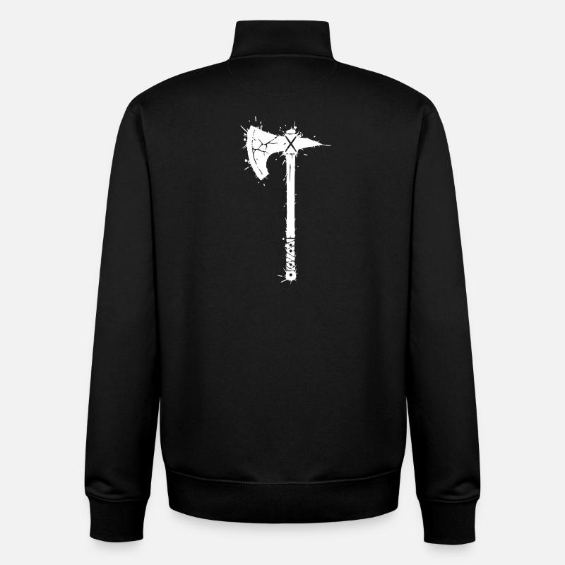 Viking Axe Graffiti Gamer Vector - Sweat zippé unisexe en coton bio Stanley/Stella - noir