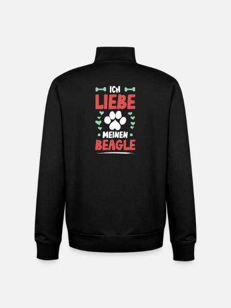I love my beagle paw heart - Unisex Organic Zip Sweatshirt by Stanley/Stella - black