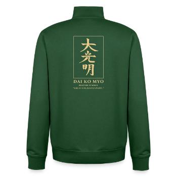 Symbole Reiki Maître Reiki - Sweat zippé unisexe en coton bio Stanley/Stella - vert bouteille - Dos - AI Model Male 185 dark (185cm)