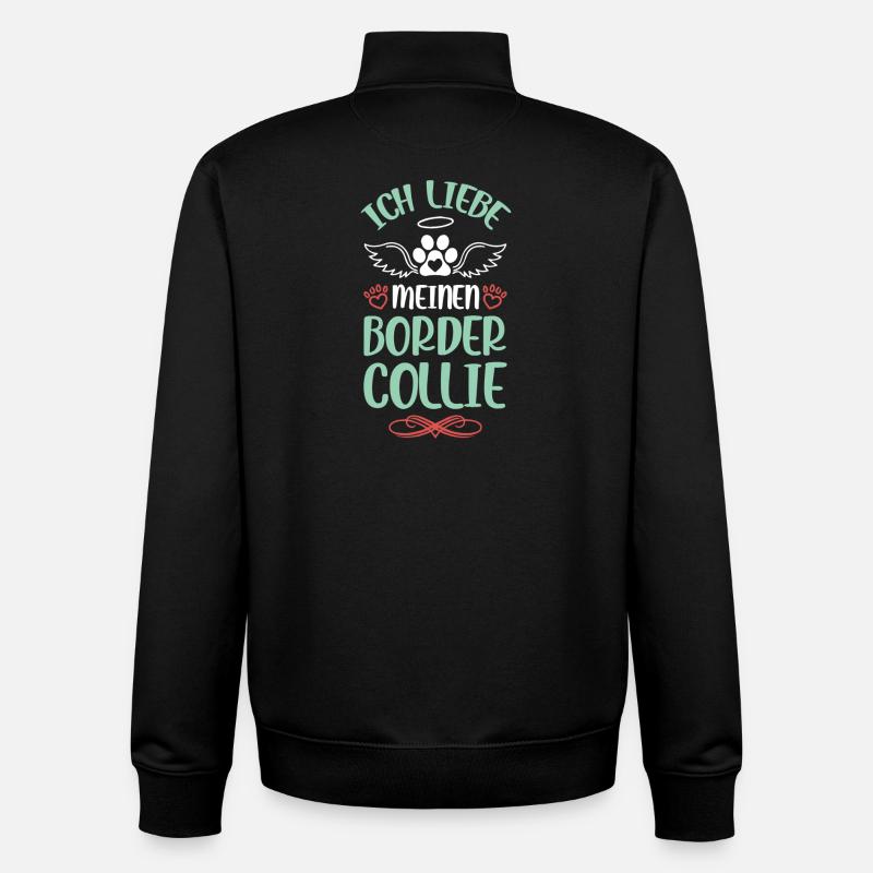 Ich liebe Border Collie - Unisex Organic Zip Sweatshirt von Stanley/Stella - Schwarz
