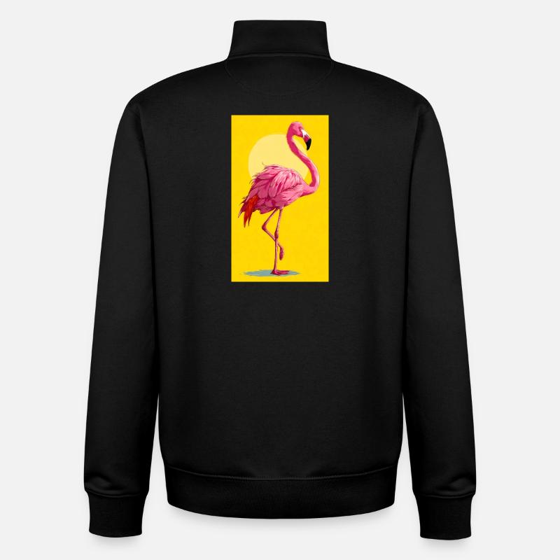 flamingo - Unisex Organic Zip Sweatshirt by Stanley/Stella - black