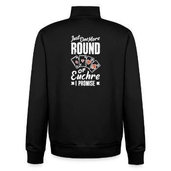 Nur Noch Eine Runde Euchre - Unisex Organic Zip Sweatshirt von Stanley/Stella - Schwarz - Hinten - AI Model Male 185 light (185cm)