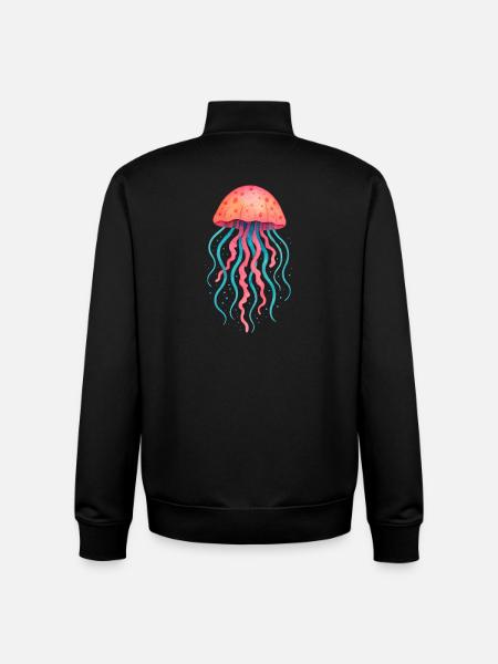 Neon-Quallen-Aquarell - Unisex Organic Zip Sweatshirt von Stanley/Stella - Schwarz