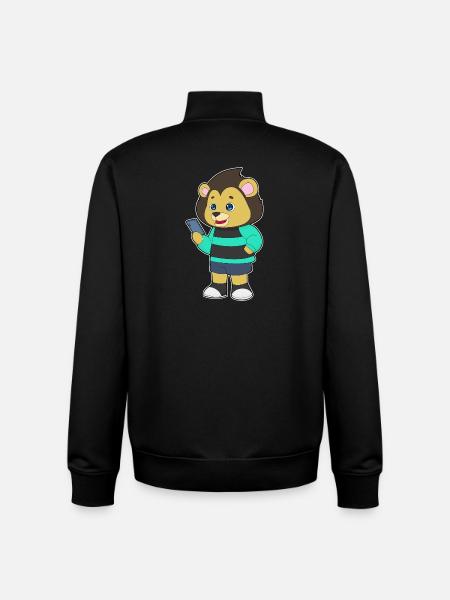 Lion Smartphone - Unisex Organic Zip Sweatshirt by Stanley/Stella - black