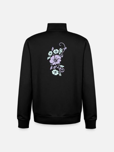 floral - Unisex Organic Zip Sweatshirt by Stanley/Stella - black