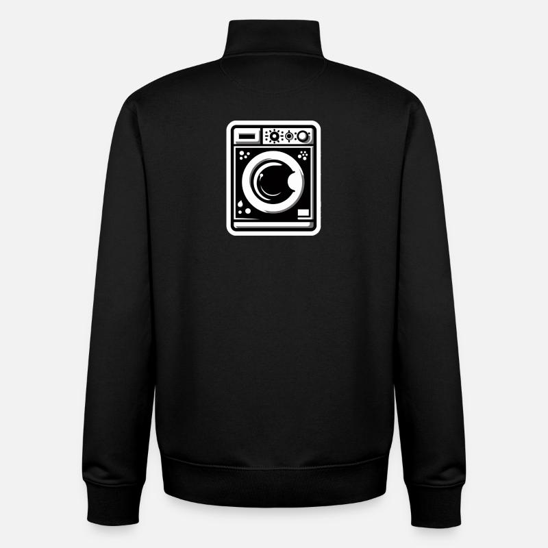 Washing machine black and white - Unisex Organic Zip Sweatshirt by Stanley/Stella - black