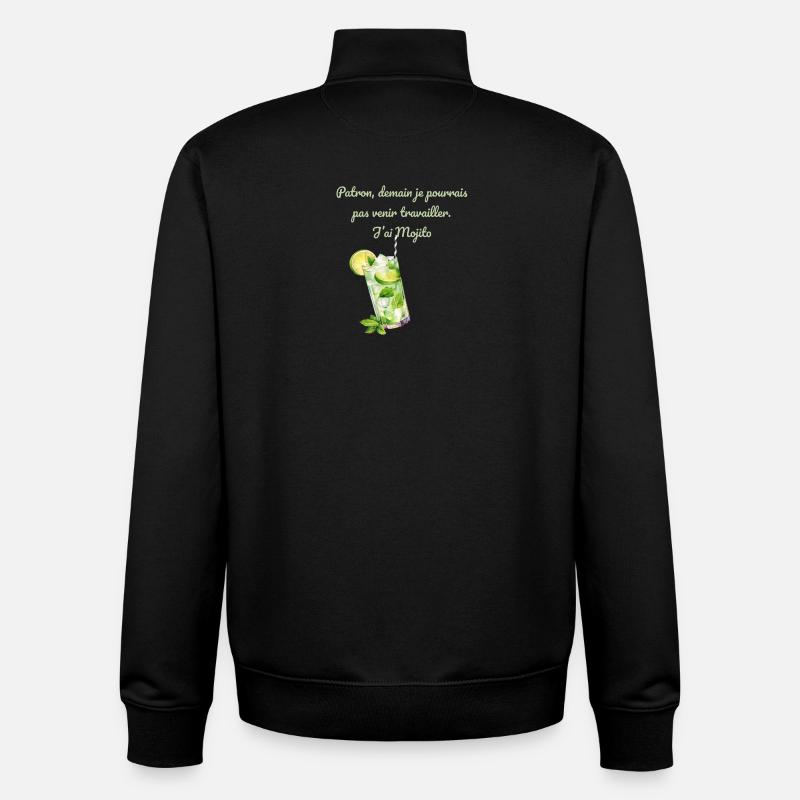 Demain Bureau Mojito - Sweat zippé unisexe en coton bio Stanley/Stella - noir