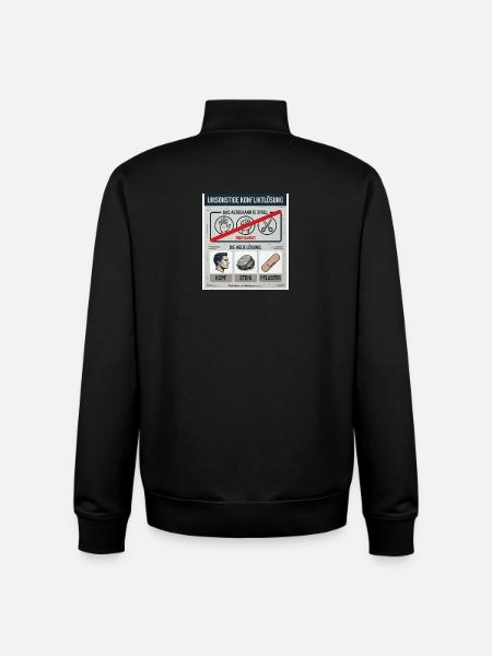 Kopf Stein Pflaster Konfliktlösung - Unisex Organic Zip Sweatshirt von Stanley/Stella - Schwarz