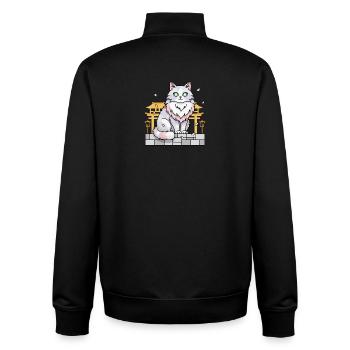 Anime Katze Japan Kawaii Vektor - Unisex Organic Zip Sweatshirt von Stanley/Stella - Schwarz - Hinten - AI Model Male 185 light (185cm)