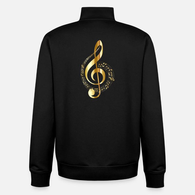 Musiknote - Unisex Organic Zip Sweatshirt von Stanley/Stella - Schwarz
