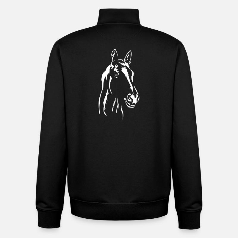 Pferd Kopf "Black Edition" - Unisex Organic Zip Sweatshirt von Stanley/Stella - Schwarz