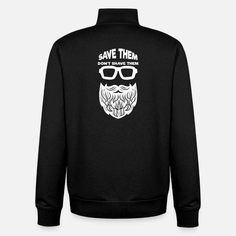 Bartfrisur Bart Rasieren Bartwuchs Statement - Unisex Organic Zip Sweatshirt von Stanley/Stella - Schwarz