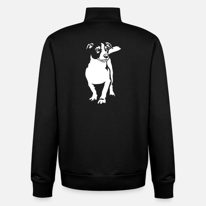 Jack Russell Terrier « Black Edition » - Sweat zippé unisexe en coton bio Stanley/Stella - noir
