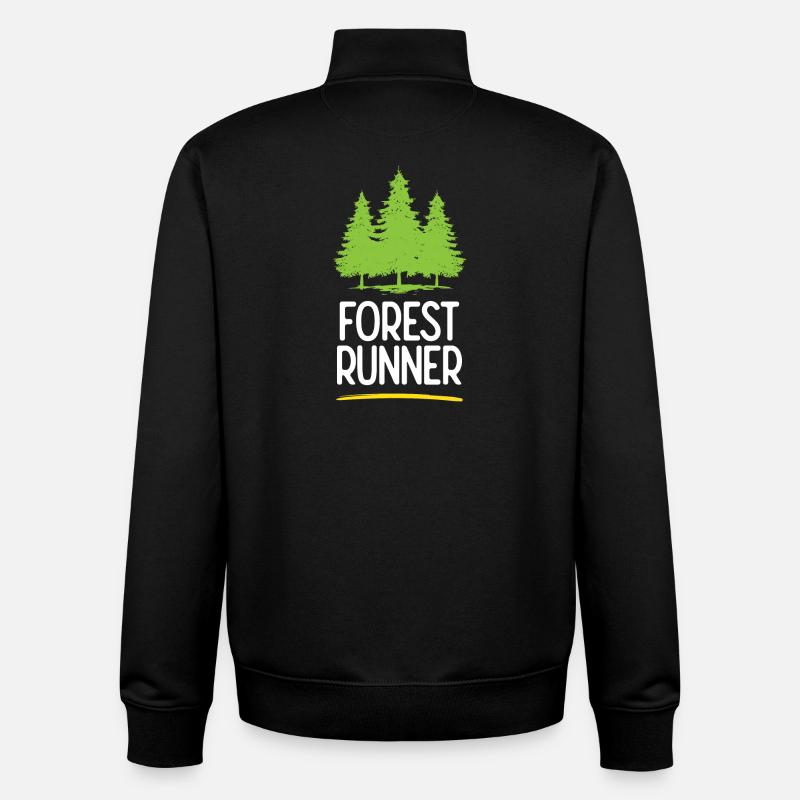 Coureur forestier - Sweat zippé unisexe en coton bio Stanley/Stella - noir