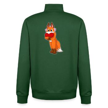 Fox Bride Heart Wedding - Unisex Organic Zip Sweatshirt by Stanley/Stella - bottle green - Back - AI Model Male 185 dark (185cm)