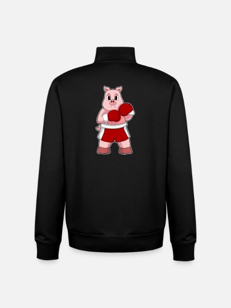 Pig Boxer Gants de boxe Boxe - Sweat zippé unisexe en coton bio Stanley/Stella - noir