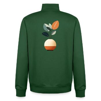 Minimalistische Blumen - Unisex Organic Zip Sweatshirt von Stanley/Stella - Flaschengrün - Hinten - AI Model Male 185 dark (185cm)
