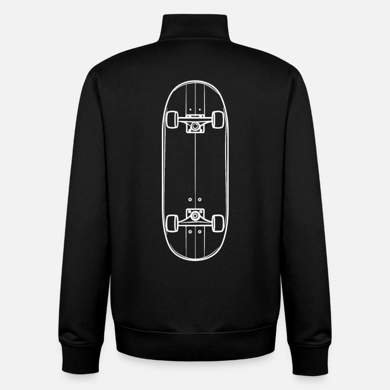 Skateboard Drawing - Unisex Organic Zip Sweatshirt by Stanley/Stella - black