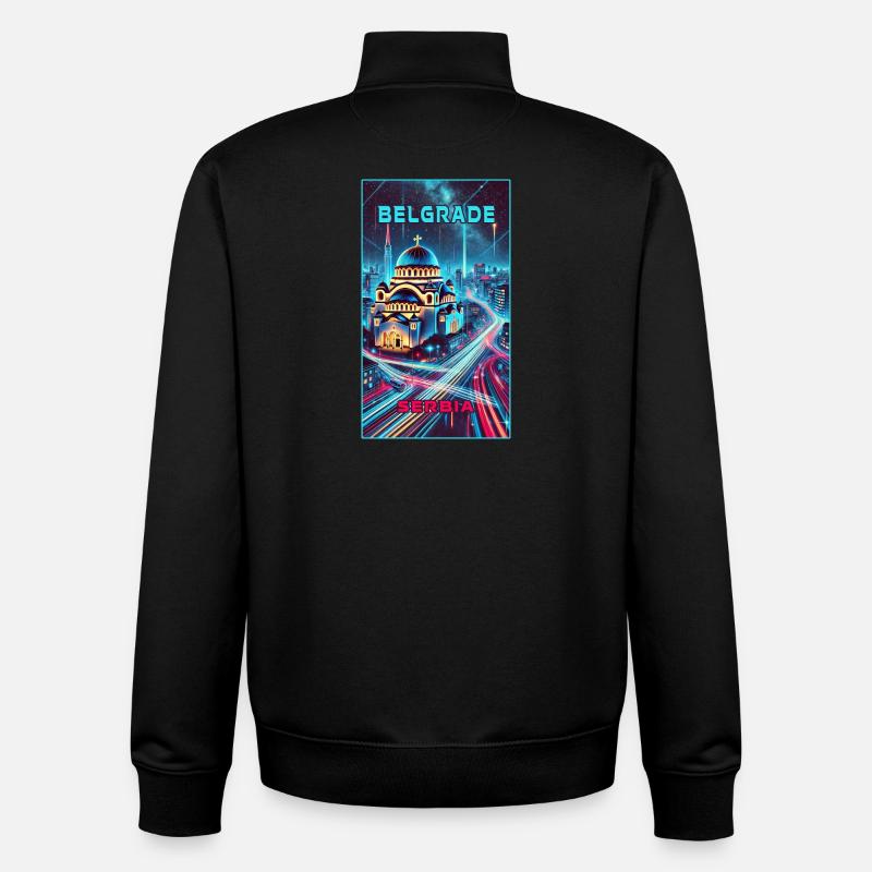 Belgrad Serbien Skyline Design - Unisex Organic Zip Sweatshirt von Stanley/Stella - Schwarz