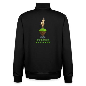 Breastfeeding woman in balance on the natural world - Unisex Organic Zip Sweatshirt by Stanley/Stella - black - Back - AI Model Male 185 light (185cm)