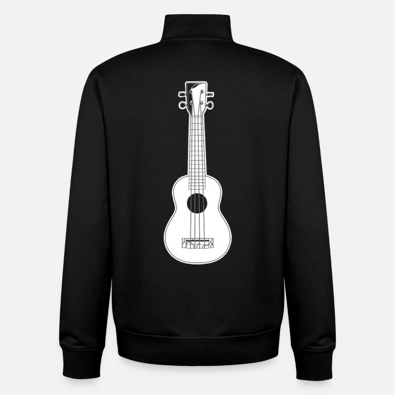Ukulele Skizze - Unisex Organic Zip Sweatshirt von Stanley/Stella - Schwarz