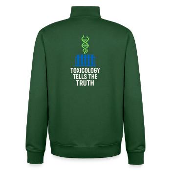 Chimiste légiste Laboratoire de criminalistique Toxicologie - Sweat zippé unisexe en coton bio Stanley/Stella - vert bouteille - Dos - AI Model Male 185 dark (185cm)