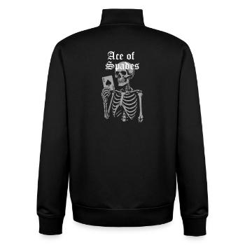 Illustration du squelette de l'As de pique - Sweat zippé unisexe en coton bio Stanley/Stella - noir - Dos - AI Model Male 185 light (185cm)