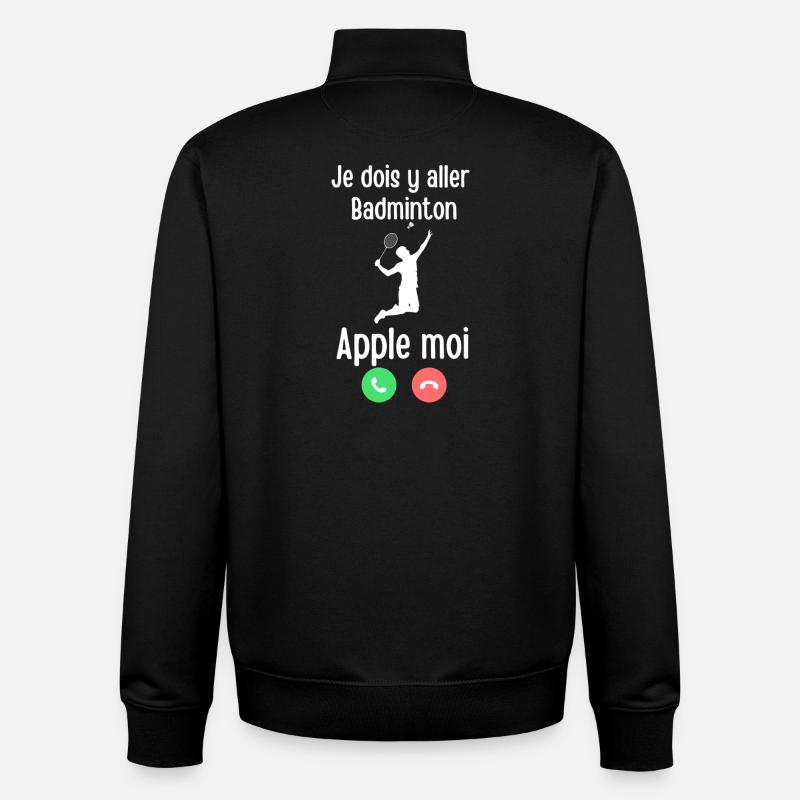 Badminton Appelle Moi Tee - Sweat zippé unisexe en coton bio Stanley/Stella - noir