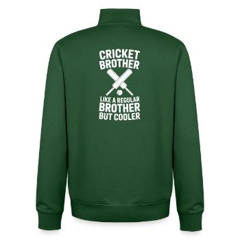 Cricket Spruch Bruder Lustiges Cricket Geschenk - Unisex Organic Zip Sweatshirt von Stanley/Stella - Flaschengrün - Hinten - AI Model Male 185 dark (185cm)