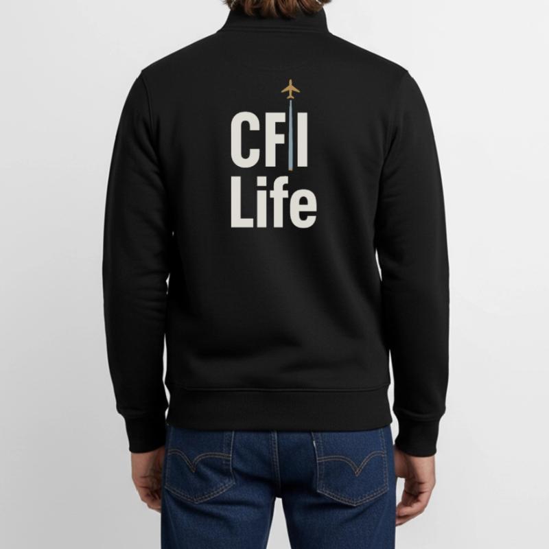 Flight Instructor Cfi Pilot Aviation Instructor Unisex Organic Zip Sweatshirt by Stanley/Stella