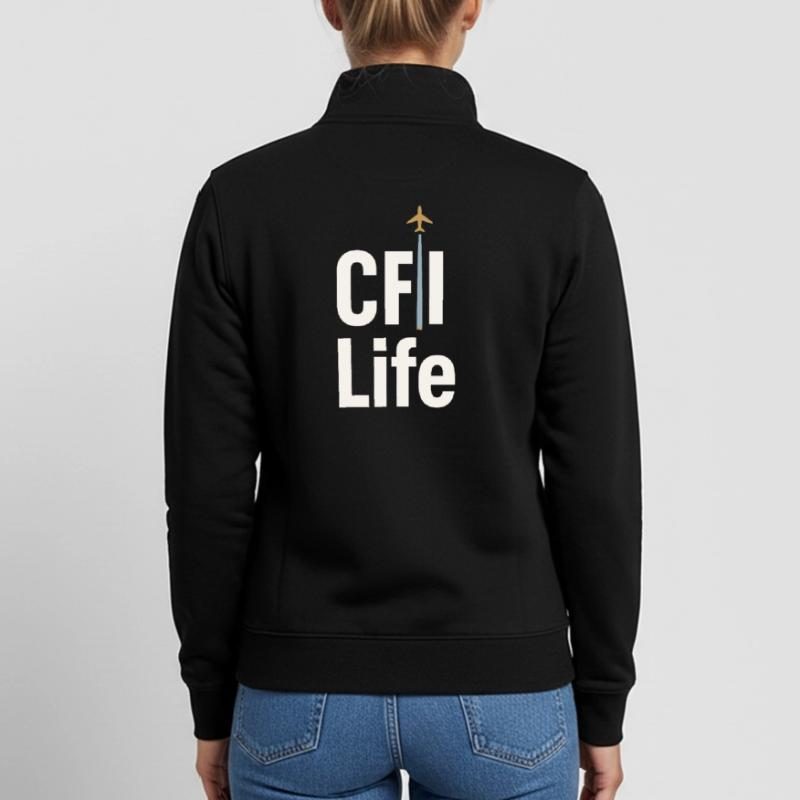 Flight Instructor Cfi Pilot Aviation Instructor Unisex Organic Zip Sweatshirt by Stanley/Stella