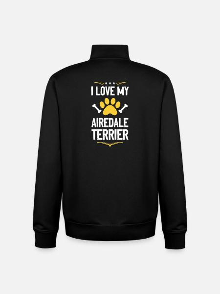J’adore mon Airedale Terrier - Sweat zippé unisexe en coton bio Stanley/Stella - noir