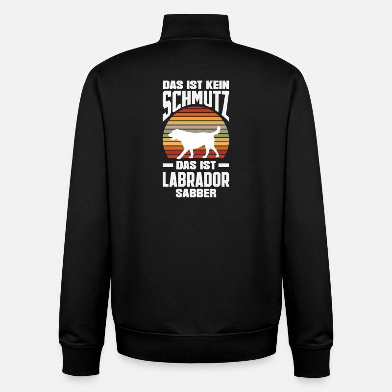 Astuces du Labrador - Sweat zippé unisexe en coton bio Stanley/Stella - noir