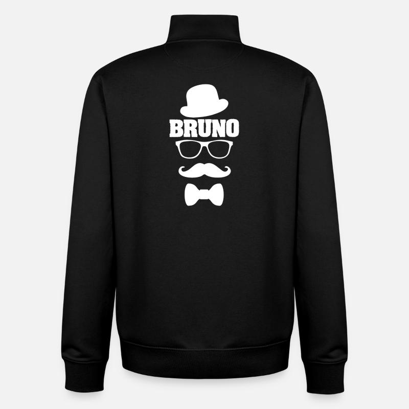 First name Bruno - Unisex Organic Zip Sweatshirt by Stanley/Stella - black
