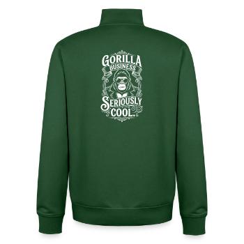 Gorilla Business – Seriously Cool - Unisex Organic Zip Sweatshirt by Stanley/Stella - bottle green - Back - AI Model Male 185 dark (185cm)