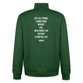 Buddha-Kerzengeist-Zitat - Unisex Organic Zip Sweatshirt von Stanley/Stella - Flaschengrün - Hinten - AI Model Male 185 dark (185cm)