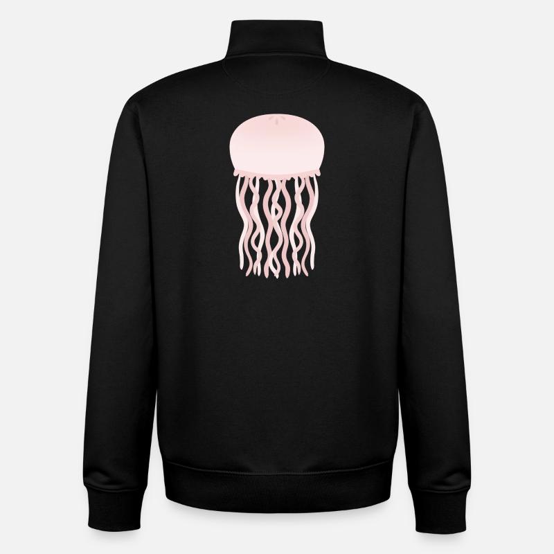 Lueur de méduse pastel - Sweat zippé unisexe en coton bio Stanley/Stella - noir