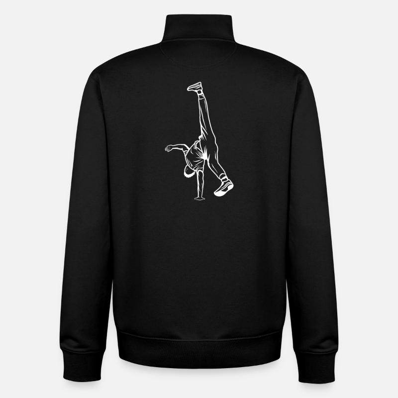Dessin de B Boy - Sweat zippé unisexe en coton bio Stanley/Stella - noir