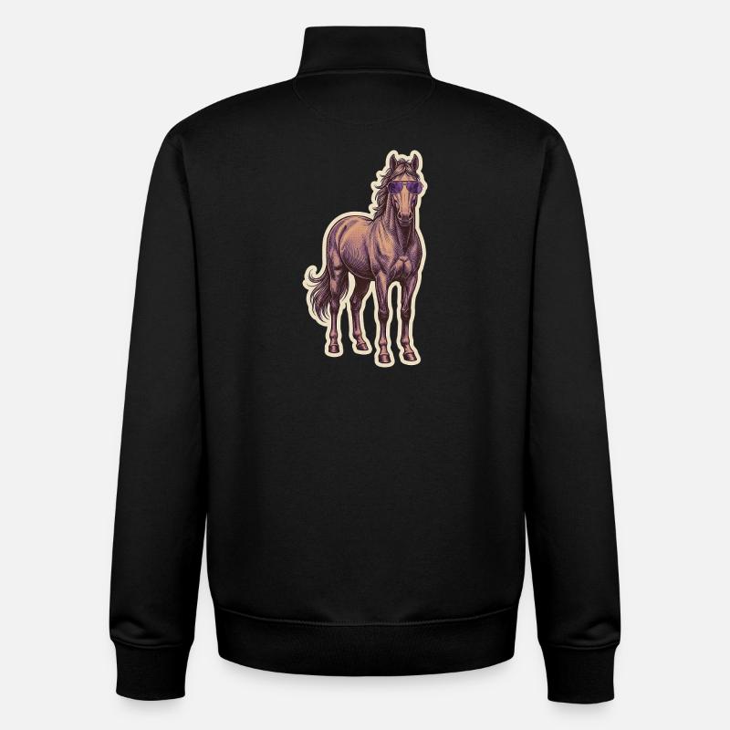 Lunettes de soleil pour chevaux - Sweat zippé unisexe en coton bio Stanley/Stella - noir