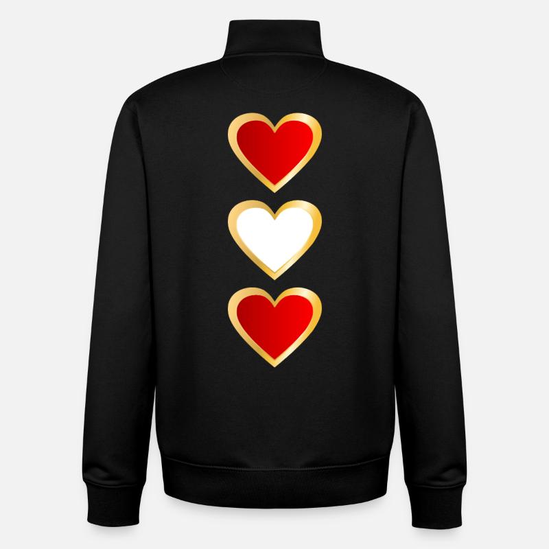 Österreich Länderfahne Herz - Unisex Organic Zip Sweatshirt von Stanley/Stella - Schwarz