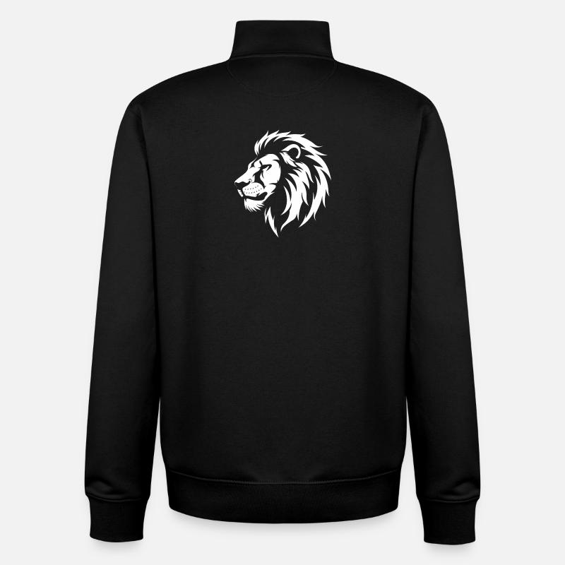 Lion - Sweat zippé unisexe en coton bio Stanley/Stella - noir