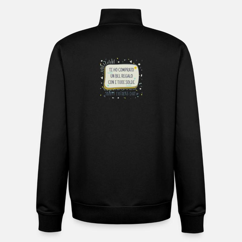 Offrez avec votre argent Papa - Sweat zippé unisexe en coton bio Stanley/Stella - noir