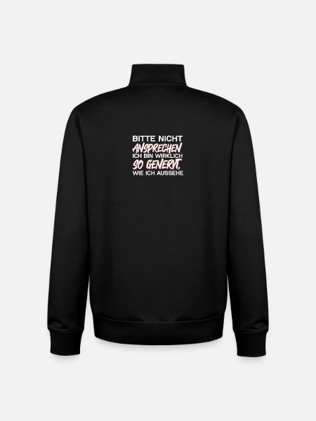 Bitte Nicht Ansprechen - Unisex Organic Zip Sweatshirt von Stanley/Stella - Schwarz